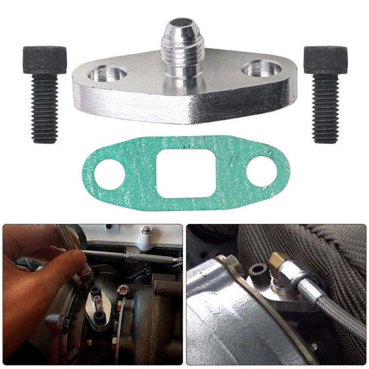 For T3 T4 T04E GT42 Car Turbine Oil Supply Pipe Flange Gasket AN4 Joint Adapter