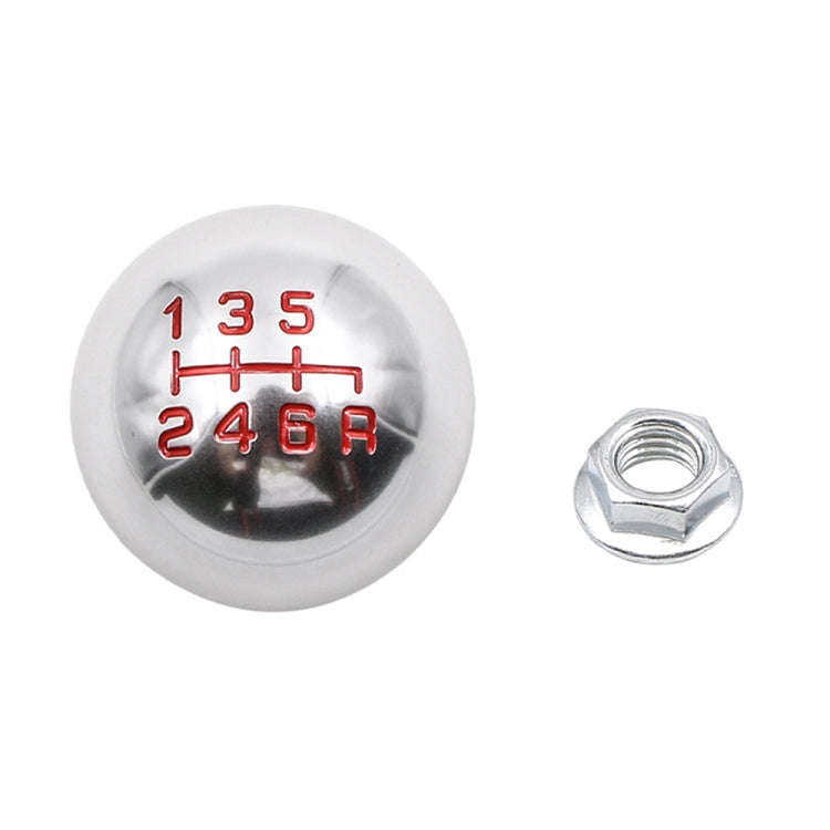 For Honda Series Metal Gear Head Car Modified Gear Stick Shift Knob, Style:6 Speed(Silver)