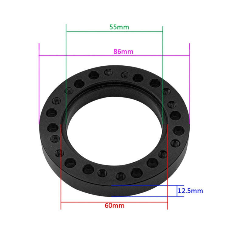 Universal Car Steering Wheel HUB Boss PCD Adapter Kit(Black)