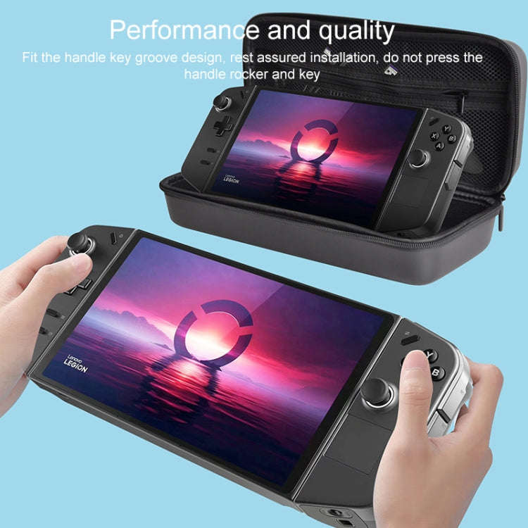 For Lenovo Legion Go  Portable EVA Leather Grain Game Console Storage Bag(Black)