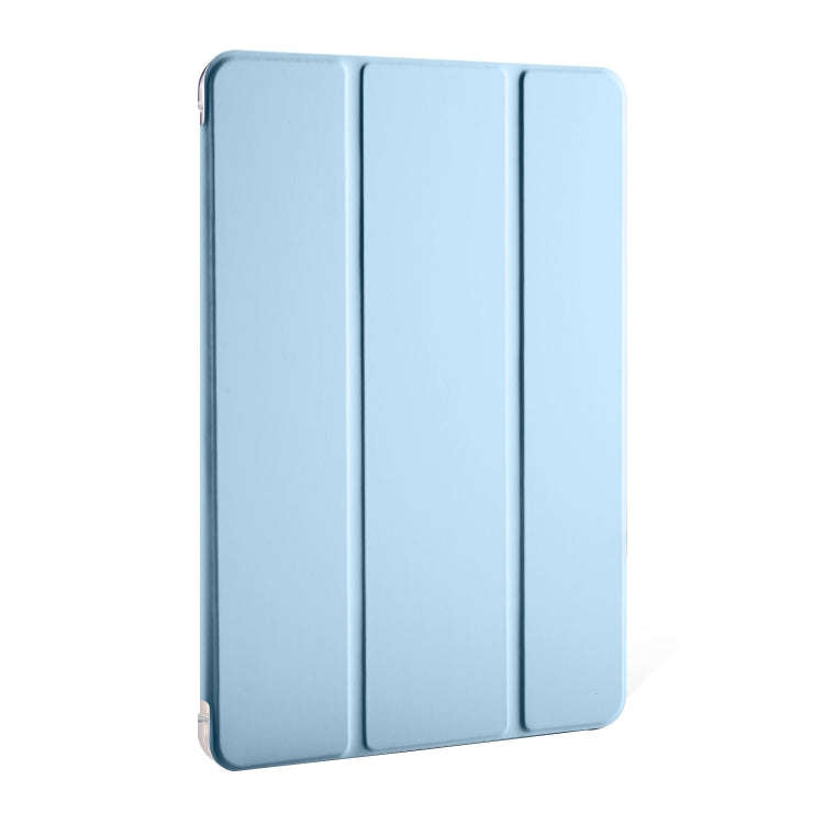 For Huawei MatePad Pro 11 2024 3-fold Clear TPU Leather Tablet Case with Pen Slot(Ice Blue)