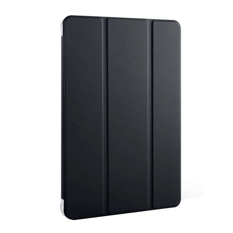 For Huawei MatePad Pro 11 2024 3-fold Clear TPU Leather Tablet Case with Pen Slot(Black)