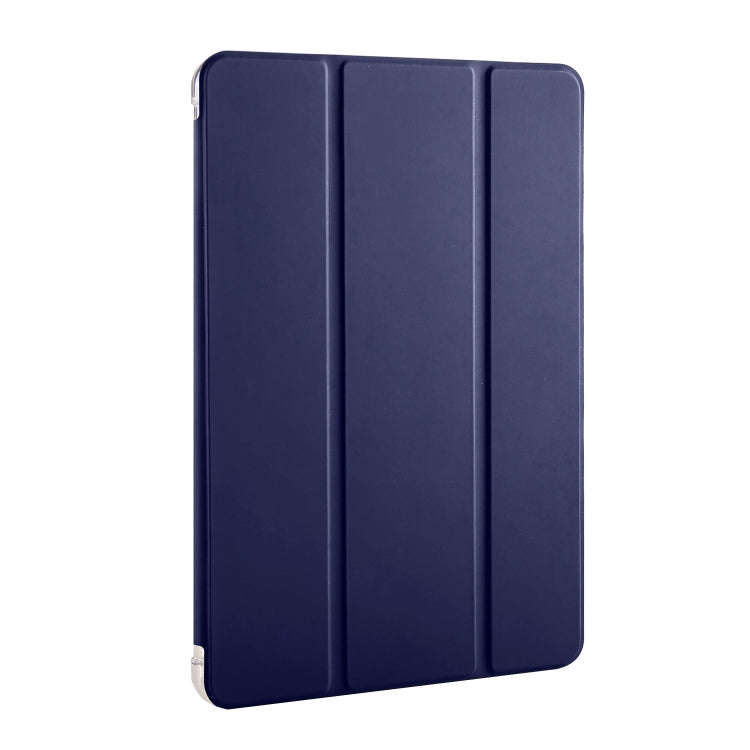 For Huawei MatePad Pro 11 2024 3-fold Clear TPU Leather Tablet Case with Pen Slot(Dark Blue)