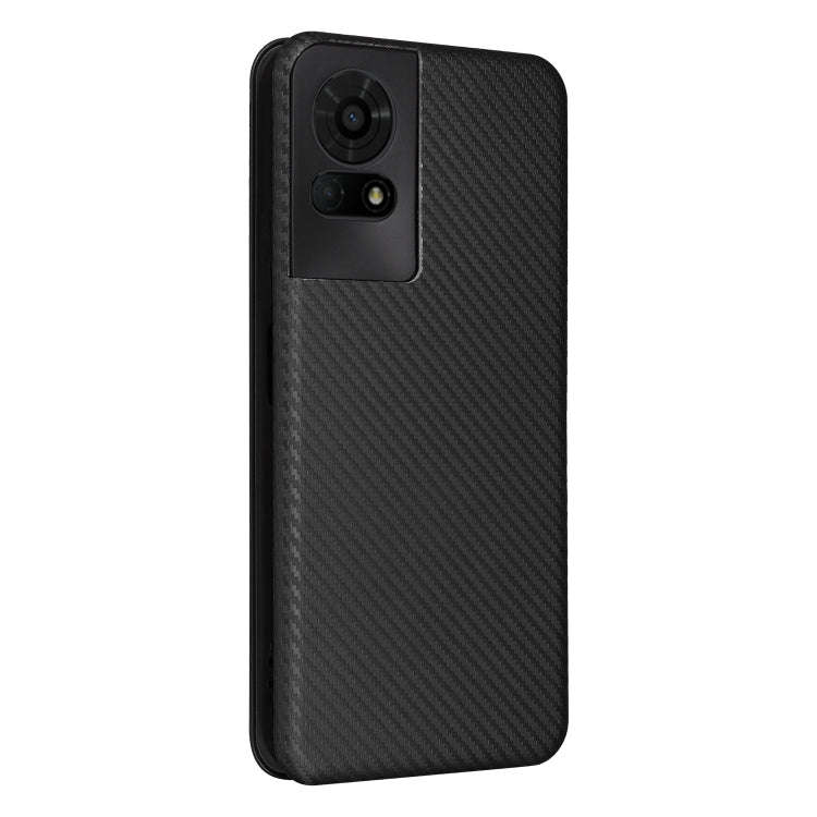 For TCL 50 LE 5G Carbon Fiber Texture Flip Leather Phone Case(Black)