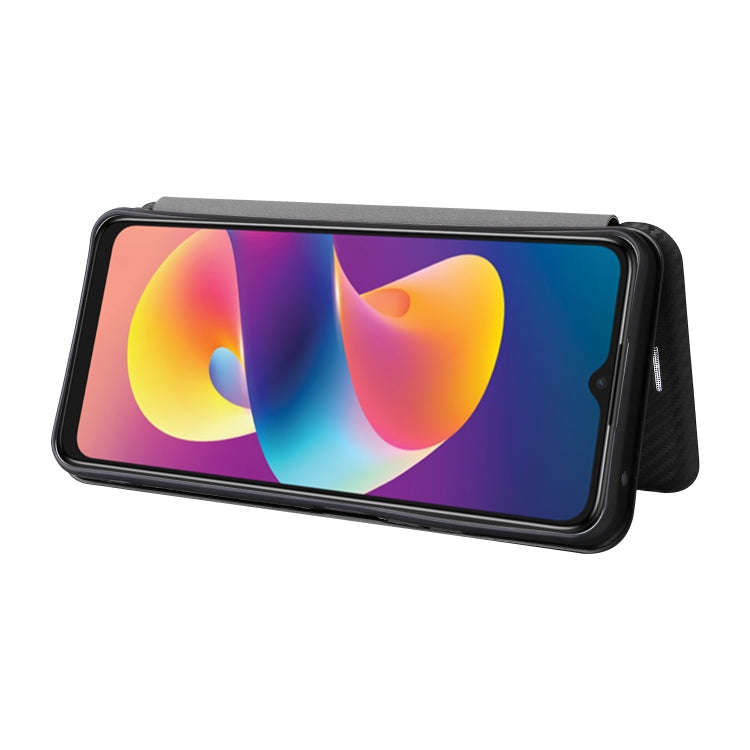 For TCL 50 LE 5G Carbon Fiber Texture Flip Leather Phone Case(Black)