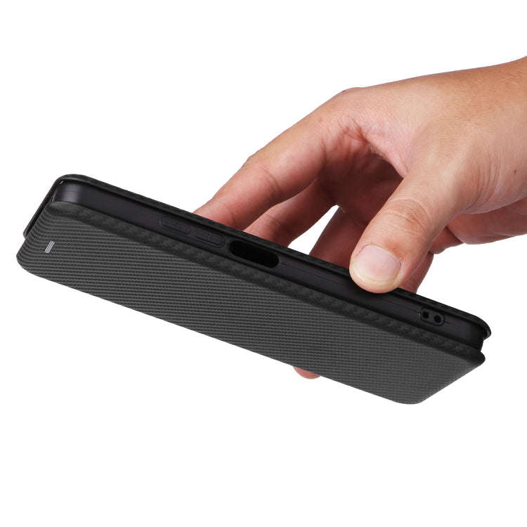 For TCL 50 LE 5G Carbon Fiber Texture Flip Leather Phone Case(Black)