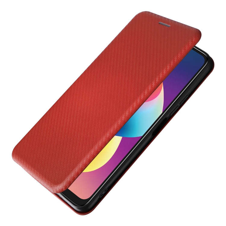 For TCL 50 LE 5G Carbon Fiber Texture Flip Leather Phone Case(Brown)