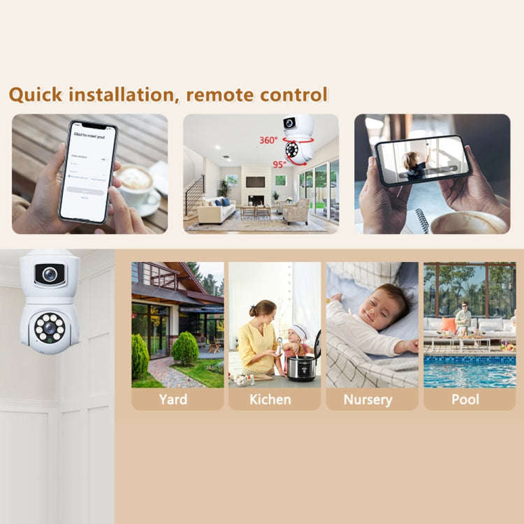 DP41 Bulb-type Dual-lens Motion Tracking Smart Camera Supports Voice Intercom(White)