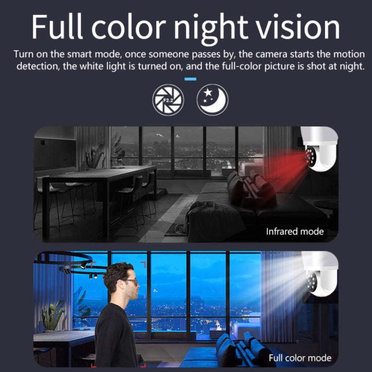 DP43 Bulb-type Motion Tracking Night Vision Smart Camera Supports Voice Intercom(White)