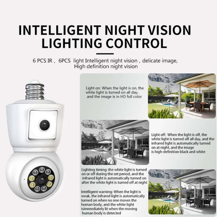 DP44 Bulb-type Motion Tracking Night Vision Smart Camera Supports Voice Intercom(White)