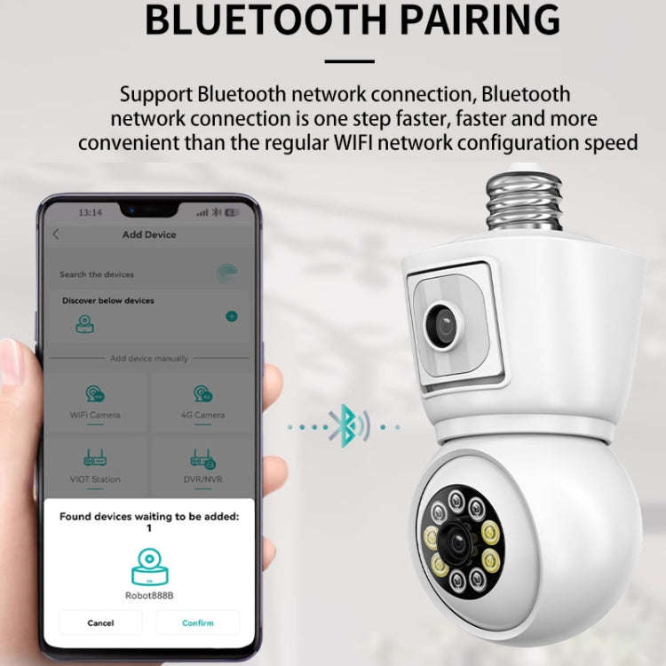 DP44 Bulb-type Motion Tracking Night Vision Smart Camera Supports Voice Intercom(White)