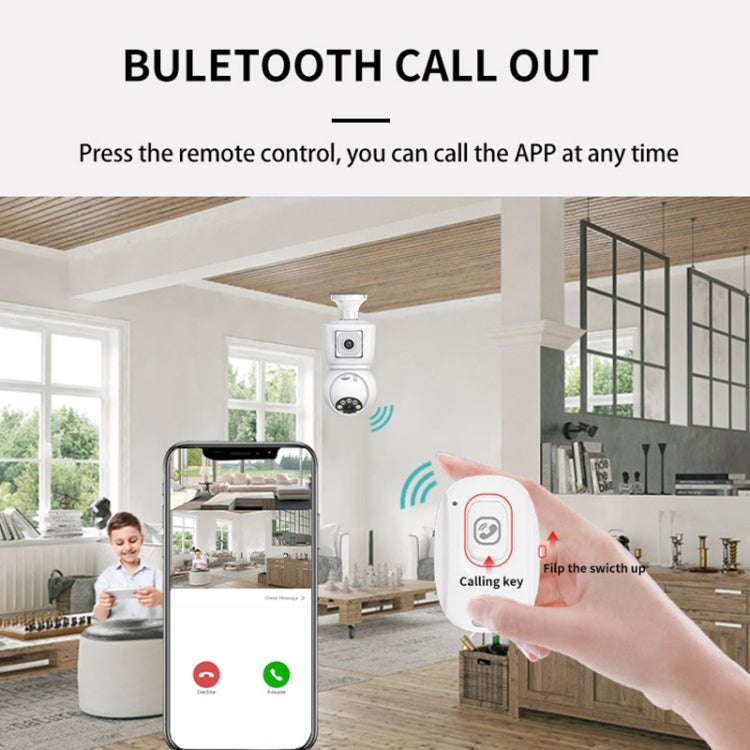 DP44 Bulb-type Motion Tracking Night Vision Smart Camera Supports Voice Intercom(White)
