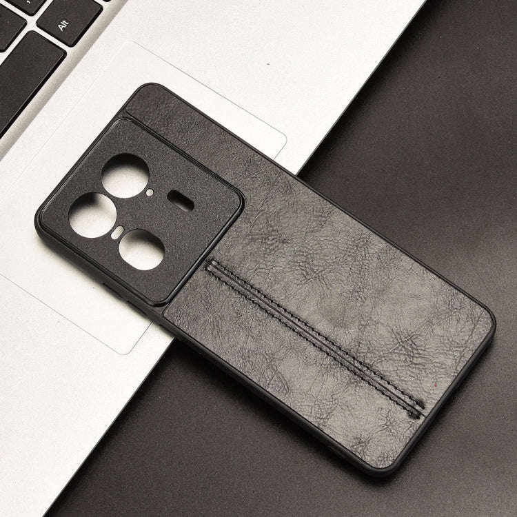 For Motorola Edge 50 Ultra / X50 Ultra Cow Pattern Sewing Back Cover Phone Case(Black)