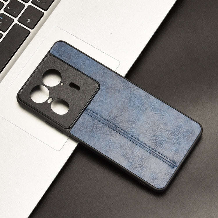 For Motorola Edge 50 Ultra / X50 Ultra Cow Pattern Sewing Back Cover Phone Case(Blue)