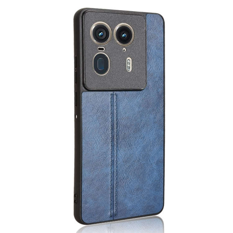 For Motorola Edge 50 Ultra / X50 Ultra Cow Pattern Sewing Back Cover Phone Case(Blue)