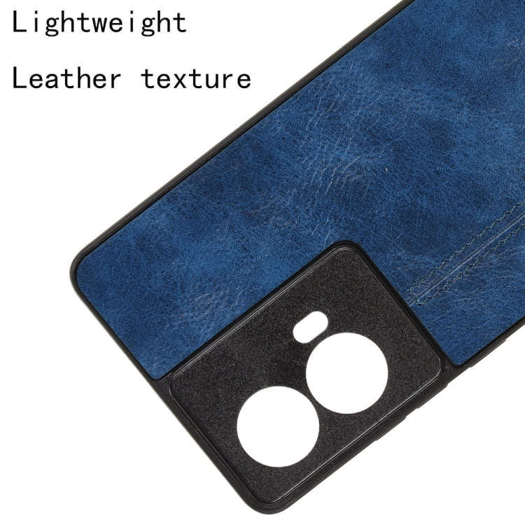 For Motorola Edge 50 Fusion Cow Pattern Sewing Back Cover Phone Case(Blue)