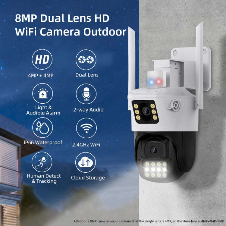 QX86 Motion Tracking Night Vision Smart Camera Supports Voice Intercom, Plug Type:EU Plug(White)