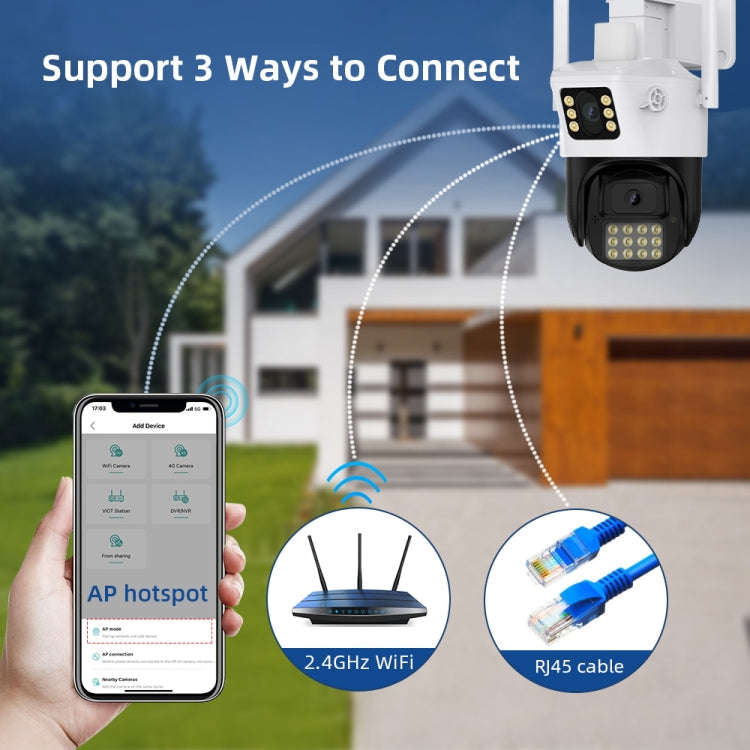 QX86 Motion Tracking Night Vision Smart Camera Supports Voice Intercom, Plug Type:EU Plug(White)