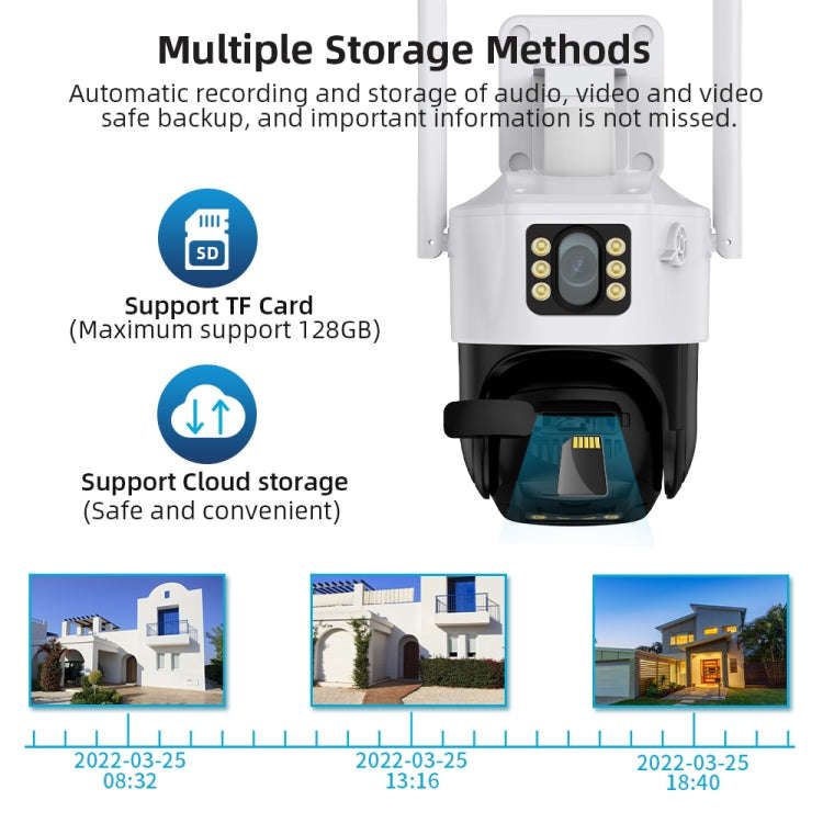 QX86 Motion Tracking Night Vision Smart Camera Supports Voice Intercom, Plug Type:EU Plug(White)