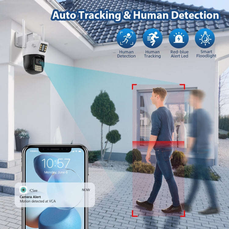 QX86 Motion Tracking Night Vision Smart Camera Supports Voice Intercom, Plug Type:UK Plug(White)