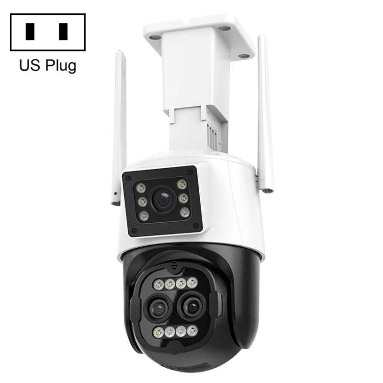 QX103 Humanoid Recognition AI Alarm WiFi Dome Triple IP Camera(US Plug)