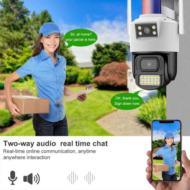 QX105 2MP Outdoor Waterproof WiFi Dual Lens Surveillance Camera(EU Plug)