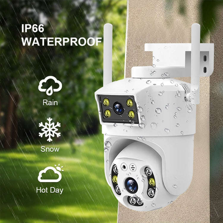 QX106 2MP Outdoor Waterproof WiFi Dual Lens Surveillance Camera(EU Plug)