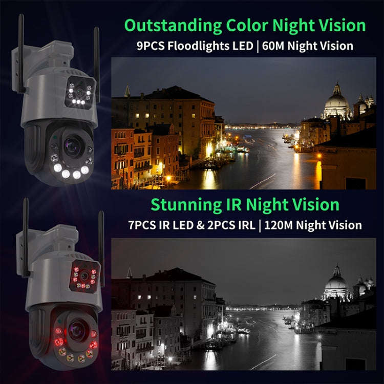 QX109 Dual Lens Smart HD Dome WiFi Camera(US Plug)
