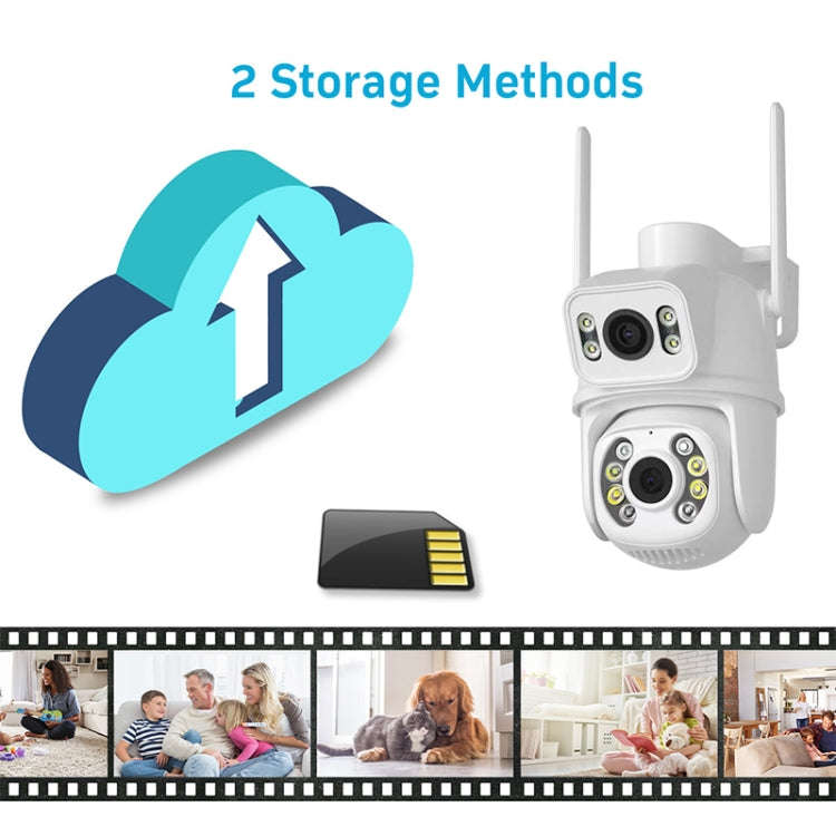 QX95 6MP WiFi Dual Camera Supports Two-way Voice Intercom & AI Recognition(EU Plug)