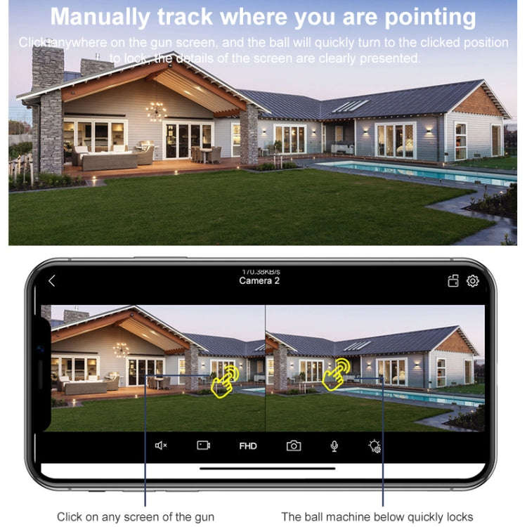 QX102 3MP WiFi Triple Camera Supports Two-way Voice Intercom & Infrared Night Vision(US Plug)