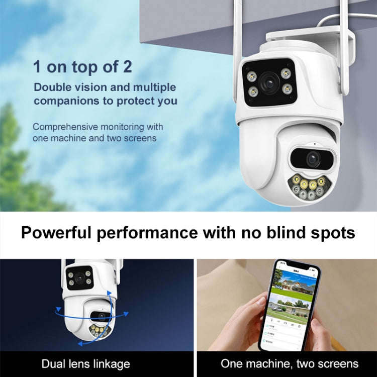 QX102 3MP WiFi Triple Camera Supports Two-way Voice Intercom & Infrared Night Vision(EU Plug)