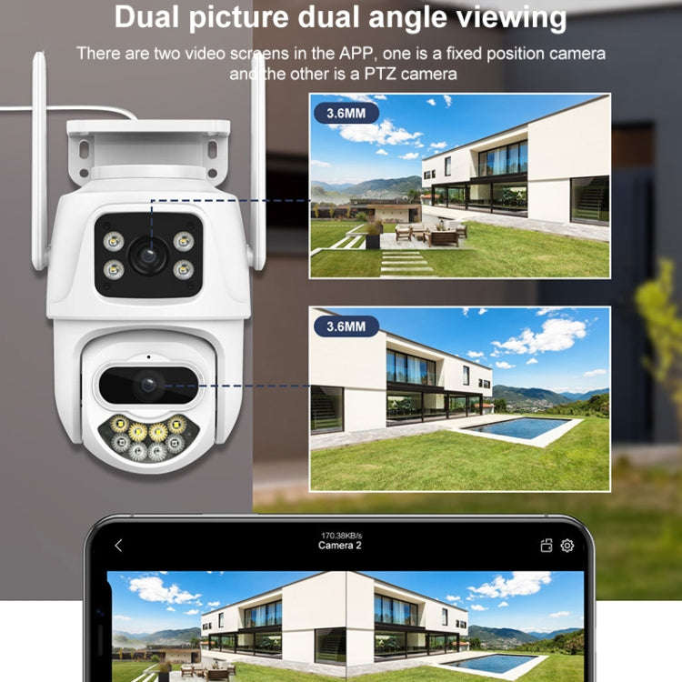 QX102 3MP WiFi Triple Camera Supports Two-way Voice Intercom & Infrared Night Vision(EU Plug)