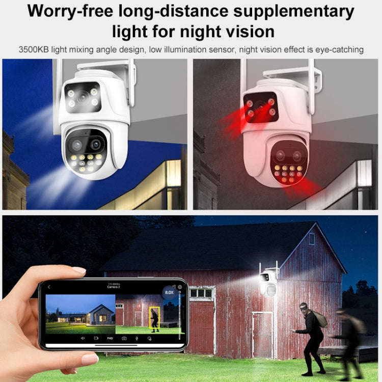 QX104 3MP WiFi Triple Camera Supports Human Face Recognition & AI Alarm(AU Plug)