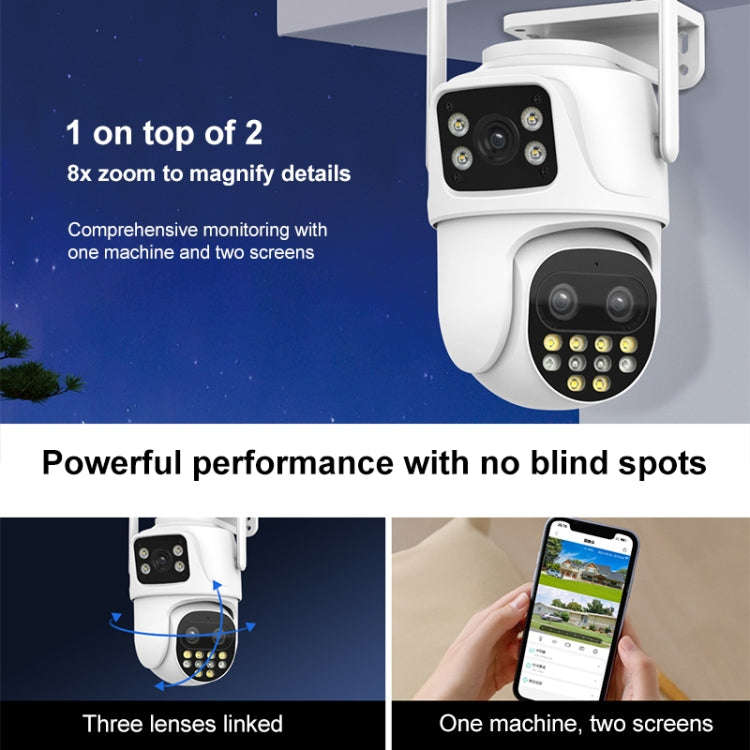 QX104 3MP WiFi Triple Camera Supports Human Face Recognition & AI Alarm(AU Plug)