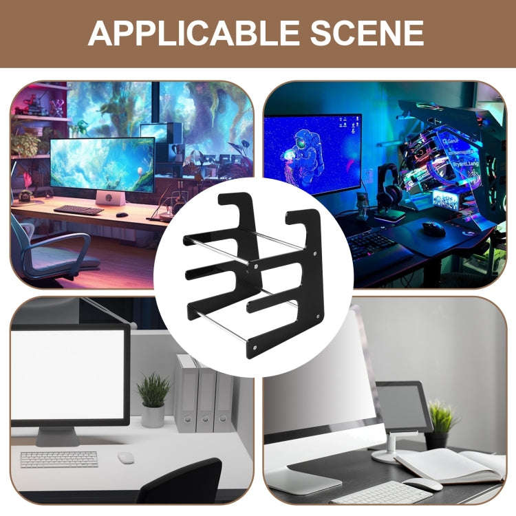 Acrylic Keyboard Storage Bracket Three Layer Keyboard Display Stand(Black)