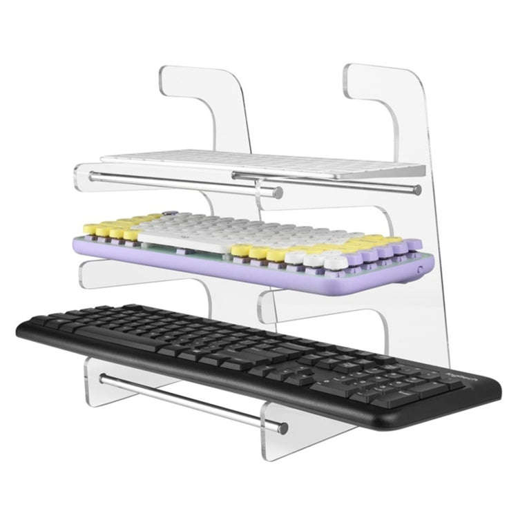 Acrylic Keyboard Storage Bracket Three Layer Keyboard Display Stand(White)