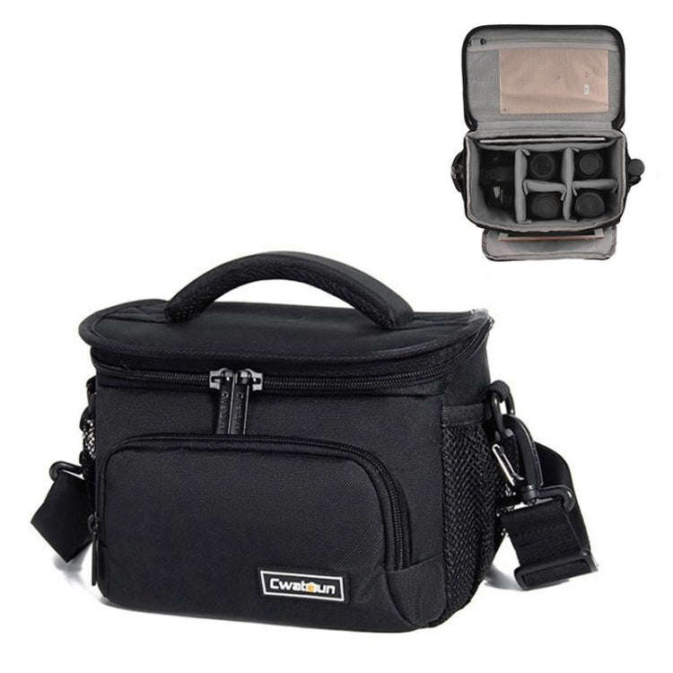 Cwatcun D67 Crossbody Camera Bag Photography Lens Shoulder Bag, Size:36 x 21 x 24cm XL(Black)