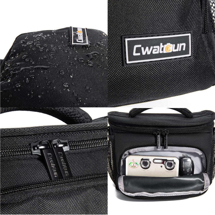 Cwatcun D67 Crossbody Camera Bag Photography Lens Shoulder Bag, Size:30.5 x 16.5 x 20cm L(Black)