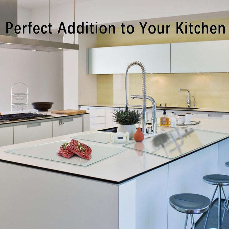 Transparent Acrylic Rectangular Cutting Board with Anti-Slip Mat, Size: 40x30x0.3cm