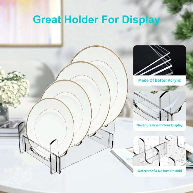 Acrylic Removable Plate Storage Rack Multi-layer Dish Drainer, Size:21.6 x 15.3 x 12.5cm