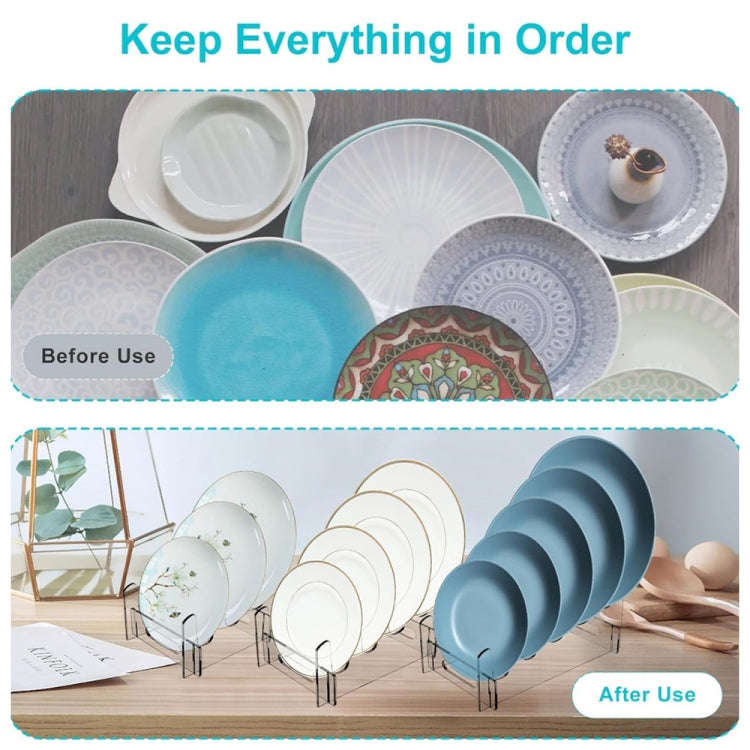 Acrylic Removable Plate Storage Rack Multi-layer Dish Drainer, Size:21.6 x 15.3 x 12.5cm