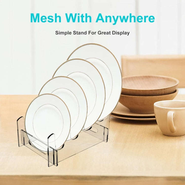 Acrylic Removable Plate Storage Rack Multi-layer Dish Drainer, Size:21.6 x 15.3 x 12.5cm