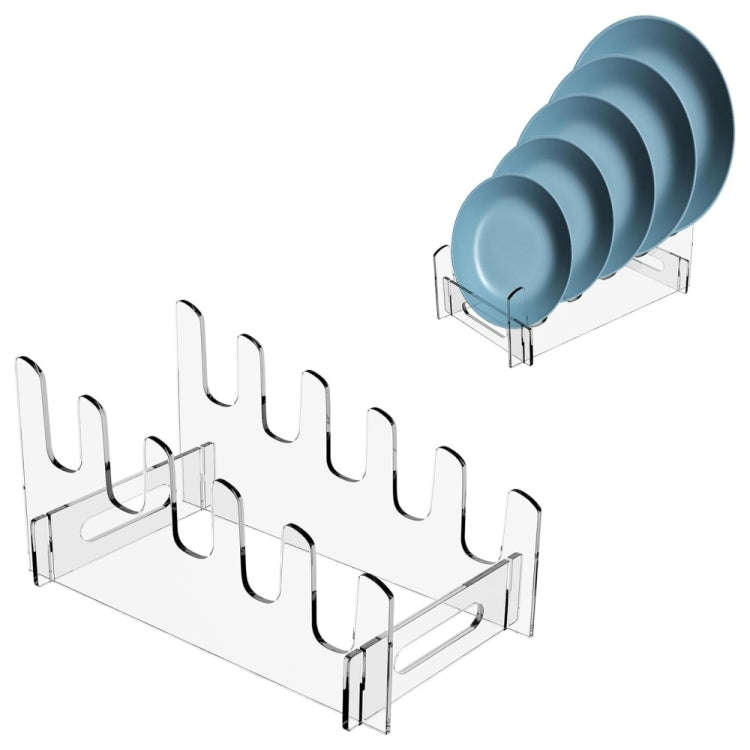 Acrylic Removable Plate Storage Rack Multi-layer Dish Drainer, Size:26.7 x 15.3 x 14cm
