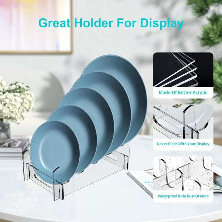 Acrylic Removable Plate Storage Rack Multi-layer Dish Drainer, Size:26.7 x 15.3 x 14cm