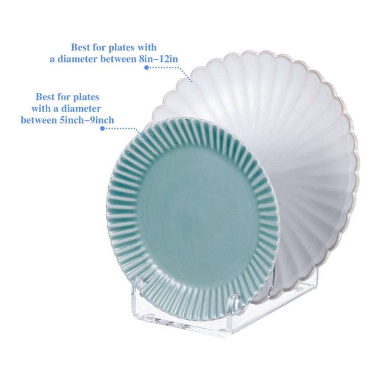 Single Pack Acrylic Transparent Plate Storage Rack Tableware Display Stand