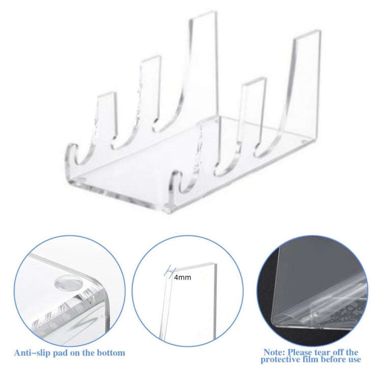 2pcs / Pack Acrylic Transparent Plate Storage Rack Tableware Display Stand