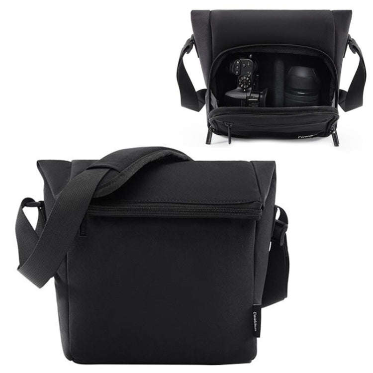 Cwatcun D103 Crossbody Camera Bag Photography Lens Shoulder Bag, Size:22.5 x 22.5 x 12.5cm(Black)