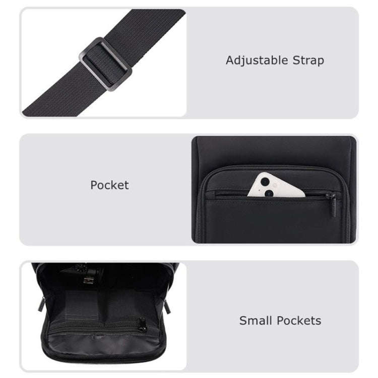 Cwatcun D103 Crossbody Camera Bag Photography Lens Shoulder Bag, Size:22.5 x 19.5 x 8cm(Black)