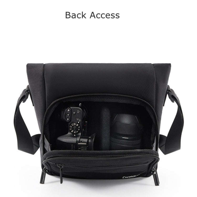 Cwatcun D103 Crossbody Camera Bag Photography Lens Shoulder Bag, Size:22.5 x 19.5 x 8cm(Black)