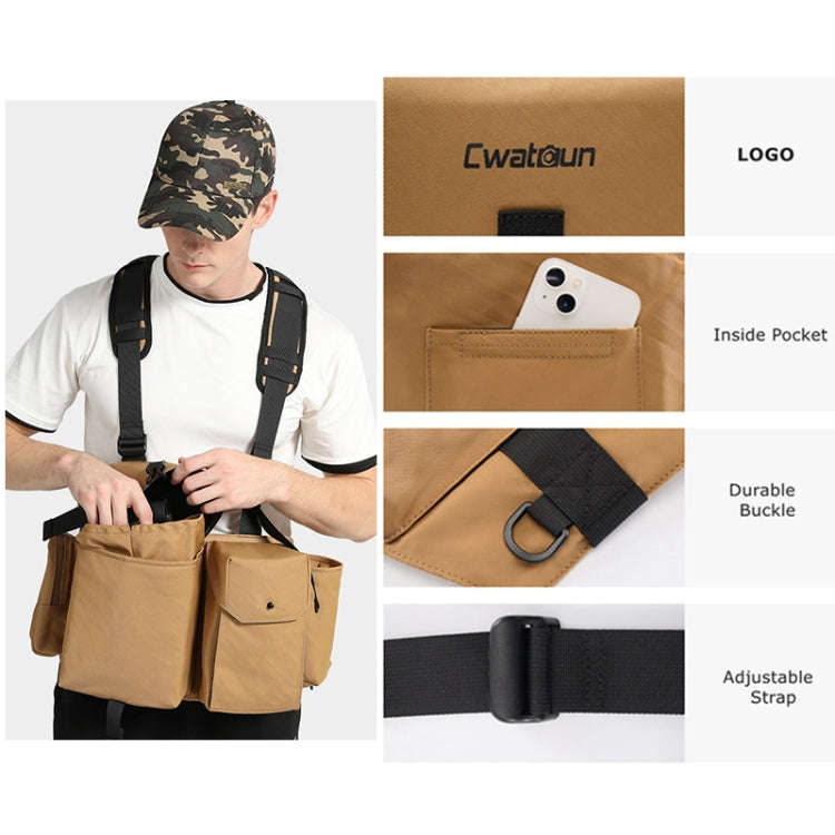 Cwatcun D104 Camera Waist Pack Vest Bag, Size:59.5 x 9.5 x 21cm(Earth)